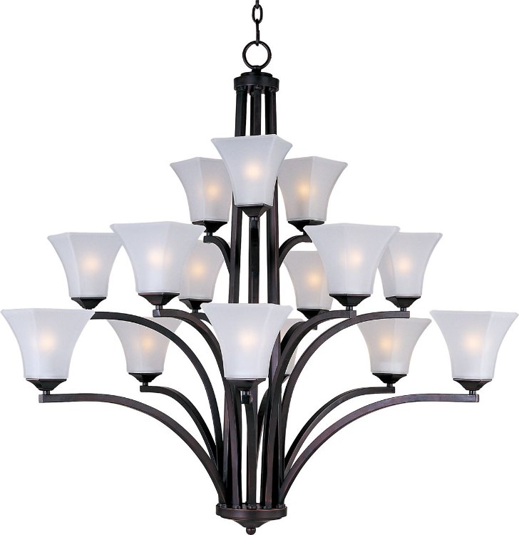 Picture of 60W Aurora 15-Light Chandelier OI Frosted Glass MB Incandescent 72" Chain