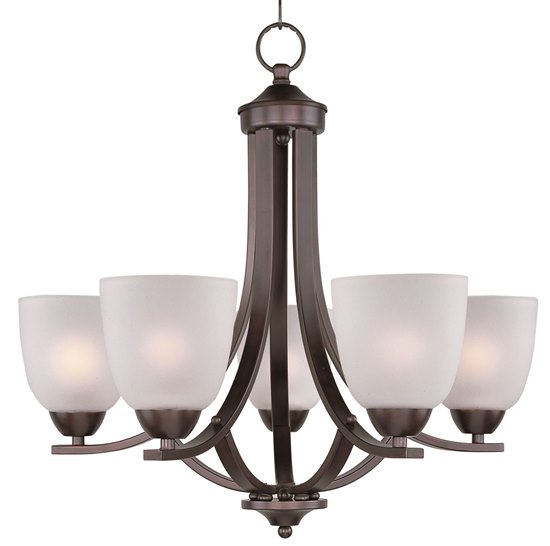 Picture of 60W Axis 5-Light Chandelier OI Frosted Glass MB Incandescent 