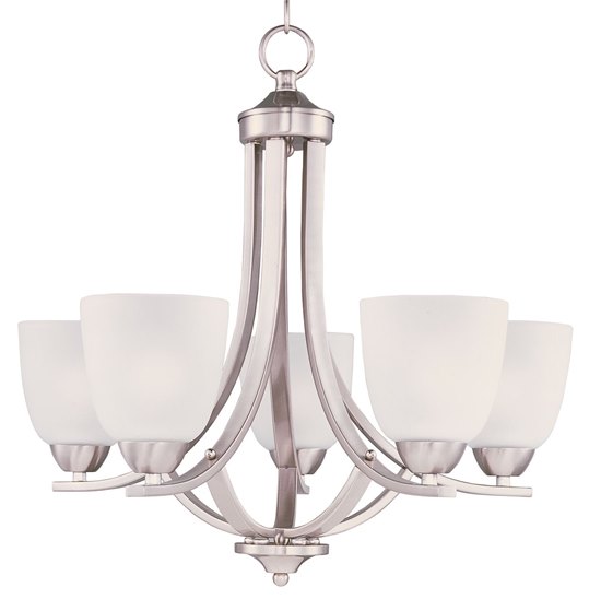 Picture of 60W Axis 5-Light Chandelier SN Frosted Glass MB Incandescent 