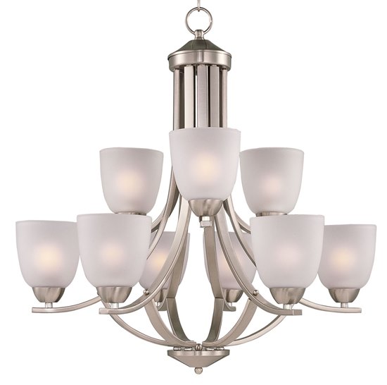 Picture of 60W Axis 9-Light Chandelier SN Frosted Glass MB Incandescent 