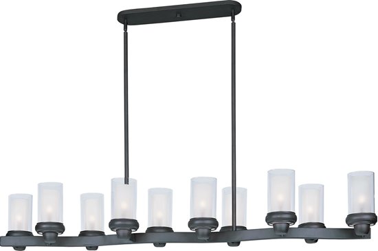 Picture of 60W Bayview 10-Light Chandelier BZ Clear/Frosted Glass G9 Frost Xenon (OA HT 47")