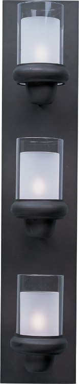 Foto para 60W Bayview 3-Light Bath Vanity BZ Clear/Frosted Glass G9 Frost Xenon 5.75"x28" 