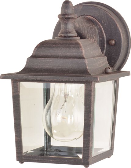 Picture of 60W Builder Cast 1-Light Outdoor Wall Lantern RP Clear Glass MB Incandescent 5.5"x8.5" 6-Min