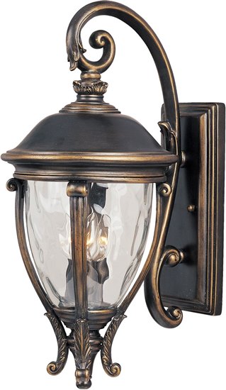 Picture of 60W Camden VX 3-Light Outdoor Wall Lantern GO Water Glass Glass CA Incandescent 11"x24" 