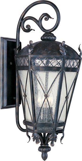 Picture of 60W Canterbury 5-Light Outdoor Wall Lantern AT Seedy Glass CA Incandescent 