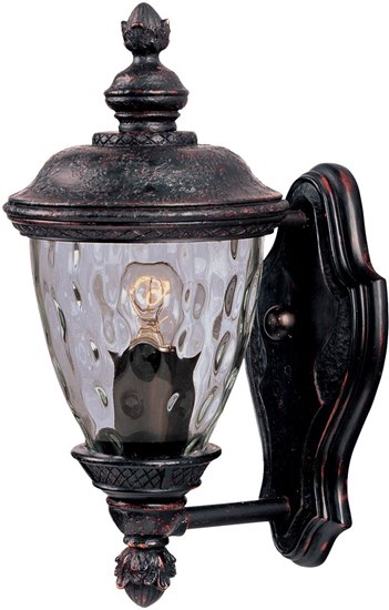 Foto para 60W Carriage House DC 1-Light Outdoor Wall Lantern OB Water Glass Glass MB Incandescent 