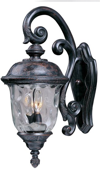 Picture of 60W Carriage House DC 2-Light Outdoor Wall Lantern OB Water Glass Glass CA Incandescent 9"x20" 