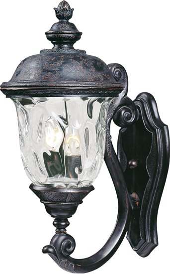 Picture of 60W Carriage House VX 2-Light Outdoor Wall Lantern OB Water Glass Glass CA Incandescent 9"x20" 