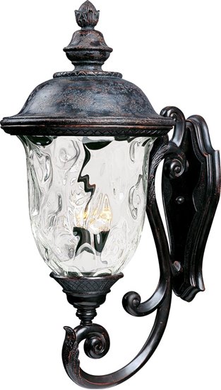 Picture of 60W Carriage House VX 3-Light Outdoor Wall Lantern OB Water Glass Glass CA Incandescent 14"x31" 