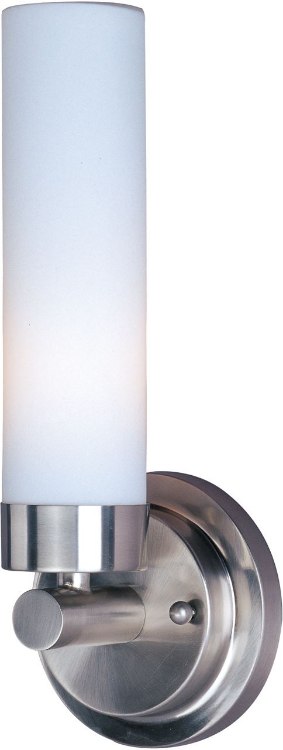 Foto para 60W Cilandro 1-Light Wall Sconce SN White Glass MB T10 Incandescent 4-Min