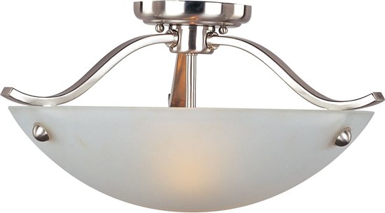 Picture of 60W Contour 2-Light Semi-Flush Mount SN Frosted Glass MB Incandescent 