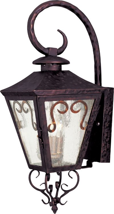 Foto para 60W Cordoba 3-Light Outdoor Wall Lantern OI Seedy Glass CA Incandescent 9"x23" 