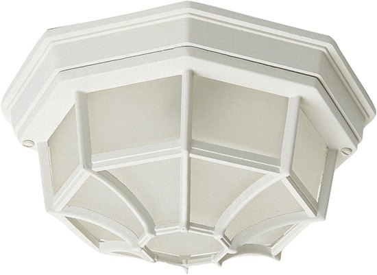 Picture of 60W Crown Hill 2-Light Outdoor Ceiling Mount WT Frosted Glass MB Incandescent 6-Min