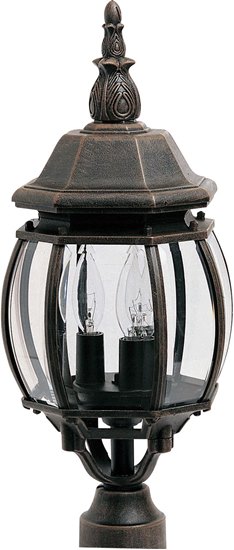 Picture of 60W Crown Hill 3-Light Outdoor Pole/Post Lantern RP Clear Glass CA Incandescent 4-Min