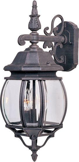 Foto para 60W Crown Hill 3-Light Outdoor Wall Lantern RP Clear Glass CA Incandescent 8"x23" 4-Min