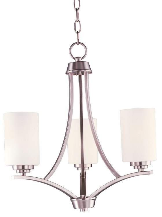 Foto para 60W Deven 3-Light Chandelier SN Satin White MB Incandescent 