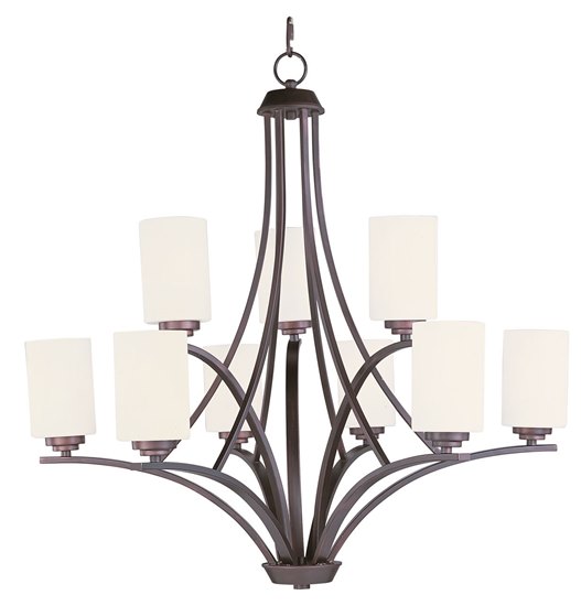 Picture of 60W Deven 9-Light Chandelier OI Satin White MB Incandescent 