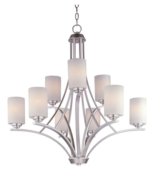 Picture of 60W Deven 9-Light Chandelier SN Satin White MB Incandescent 