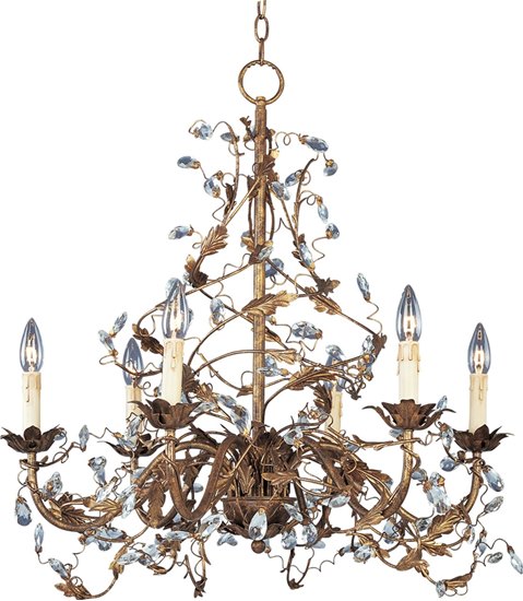 Picture of 60W Elegante 6-Light Chandelier EG CA Incandescent 36" Chain