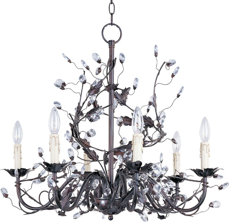 Foto para 60W Elegante 6-Light Chandelier OI CA Incandescent 36" Chain