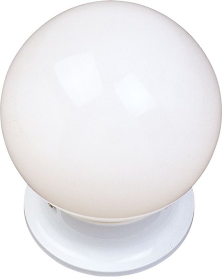 Picture of 60W Essentials - 588x-Flush Mount WT White Glass MB Incandescent 6-Min