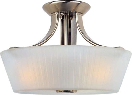 Picture of 60W Finesse 3-Light Semi-Flush Mount SN Frosted Glass MB Incandescent 