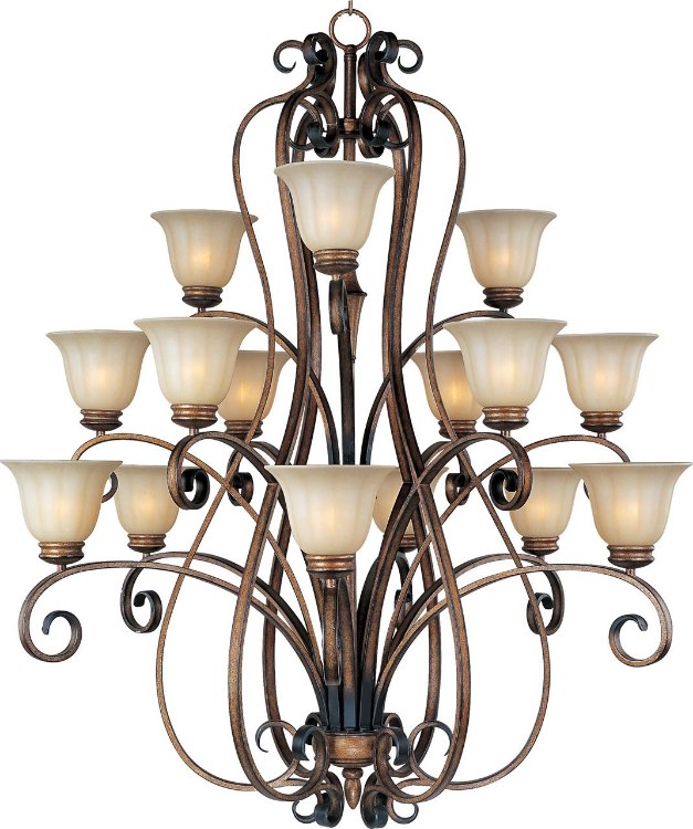 Foto para 60W Fremont 15-Light Chandelier PD Wilshire Glass MB Incandescent 72" Chain