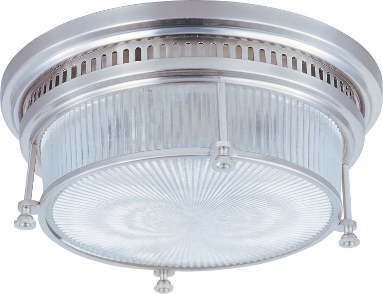 Foto para 60W Hi-Bay 2-Light Flush Mount SN Clear Halophane Glass MB Incandescent 
