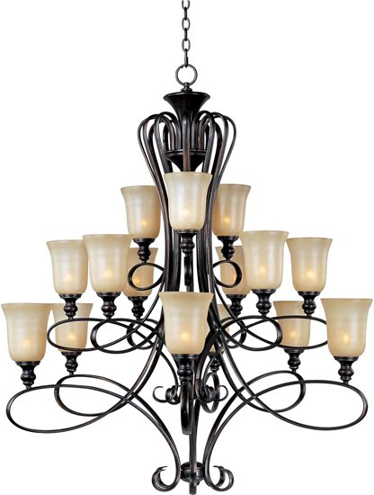 Picture of 60W Infinity 15-Light Chandelier OI Wilshire Glass MB Incandescent 72" Chain