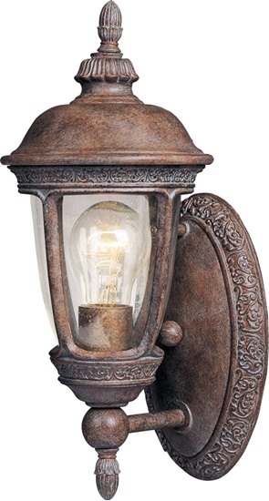 Picture of 60W Knob Hill VX 1-Light Outdoor Wall Lantern SE Seedy Glass MB Incandescent 