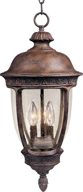 Foto para 60W Knob Hill VX 3-Light Outdoor Hanging Lantern SE Seedy Glass CA Incandescent 72" Chain