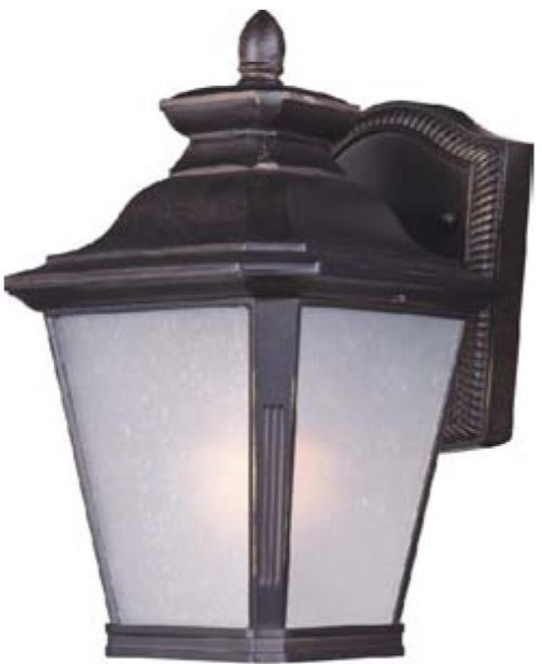 Foto para 60W Knoxville 1-Light Outdoor Wall Lantern BZ Frosted Seedy MB 