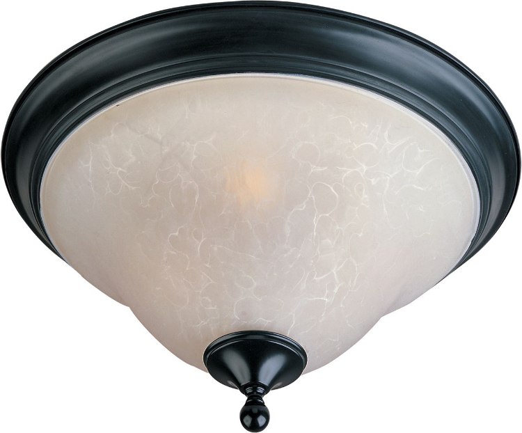 Foto para 60W Linda 2-Light Flush Mount BK Ice Glass MB Incandescent 