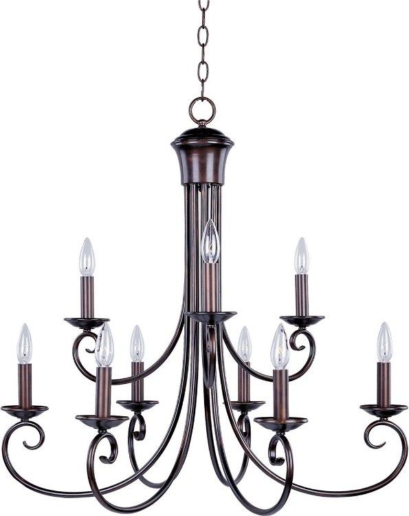 Foto para 60W Loft 9-Light Chandelier OI CA Incandescent 72" Chain