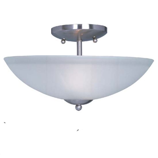 Foto para 60W Logan 2-Light Semi-Flush Mount SN Frosted MB Incandescent 