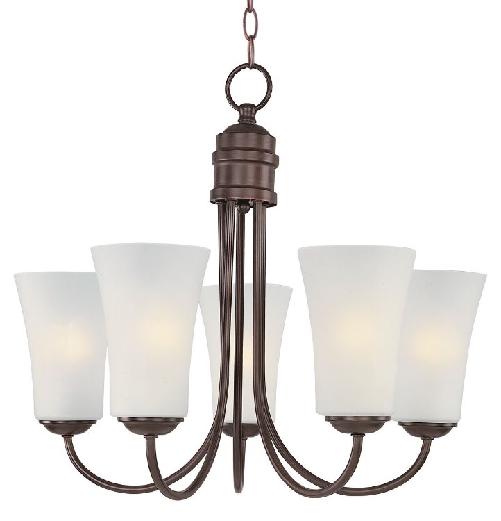 Foto para 60W Logan 5-Light Chandelier OI Frosted MB Incandescent 36" Chain