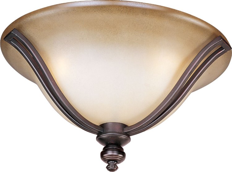 Foto para 60W Madera 3-Light Flush Mount OI Wilshire Glass MB Incandescent 