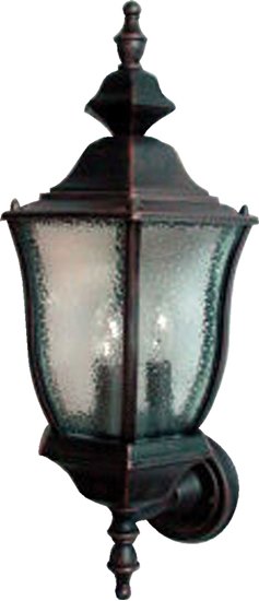 Foto para 60W Madrona Cast 3-Light Outdoor Wall Lantern RP Seedy Glass CA Incandescent 4-Min