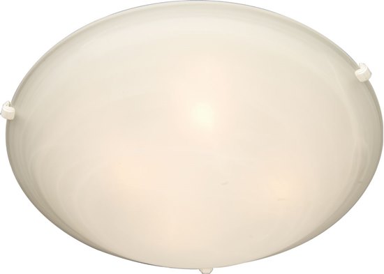 Picture of 60W Malaga 2-Light Flush Mount WT Marble Glass MB Incandescent 