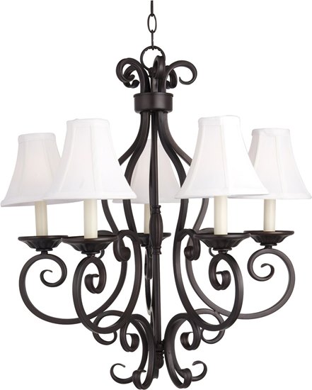 Picture of 60W Manor 5-Light Chandelier with Shades OI Fabric CA Incandescent 36" Chain