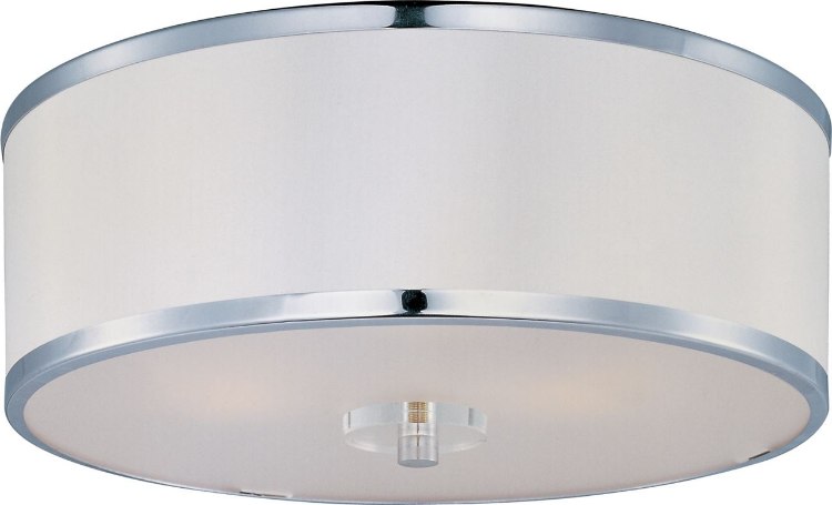 Foto para 60W Metro 3-Light Flush Mount PC Beveled Crystal Fabric MB Incandescent 