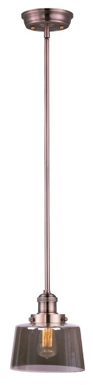 Picture of 60W Mini Hi-Bay 1-Light Pendant W/Bulb ACP Mirror Smoke Glass MB Incandescent (OA HT 52.75")