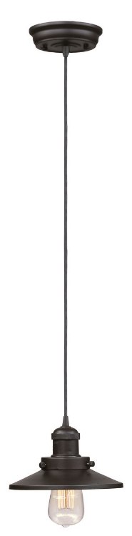 Picture of 60W Mini Hi-Bay 1-Light Pendant W/Bulb BZ Metal MB Incandescent 8"x5.25" (OA HT 64.5")