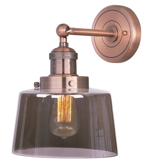 Picture of 60W Mini Hi-Bay 1-Light Wall Sconce ACP Mirror Smoke Glass MB Incandescent 8.75"x11.5" 