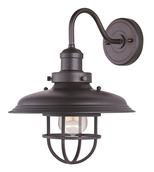 Picture of 60W Mini Hi-Bay 1-Light Wall Sconce W/Bulb BZ MB 11"x13.25" 