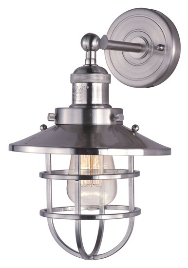 Picture of 60W Mini Hi-Bay 1-Light Wall Sconce W/Bulb SN MB 8"x13.25" 