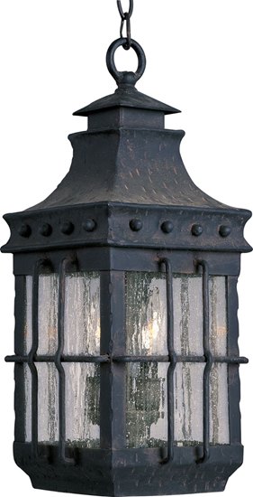 Foto para 60W Nantucket 3-Light Outdoor Hanging Lantern CF Seedy Glass CA Incandescent 72" Chain