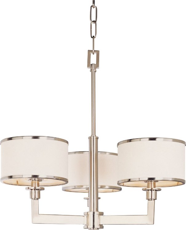 Foto para 60W Nexus 3-Light Chandelier SN White Fabric CA Incandescent 36" Chain