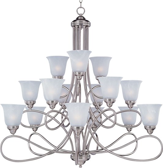 Picture of 60W Nova 15-Light Chandelier SN Marble Glass MB Incandescent 72" Chain