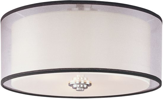 Picture of 60W Orion 3-Light Flush Mount SN Satin White Glass MB Incandescent 